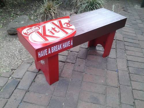 KIT KAT ADVERTISING WOODEN BENCH